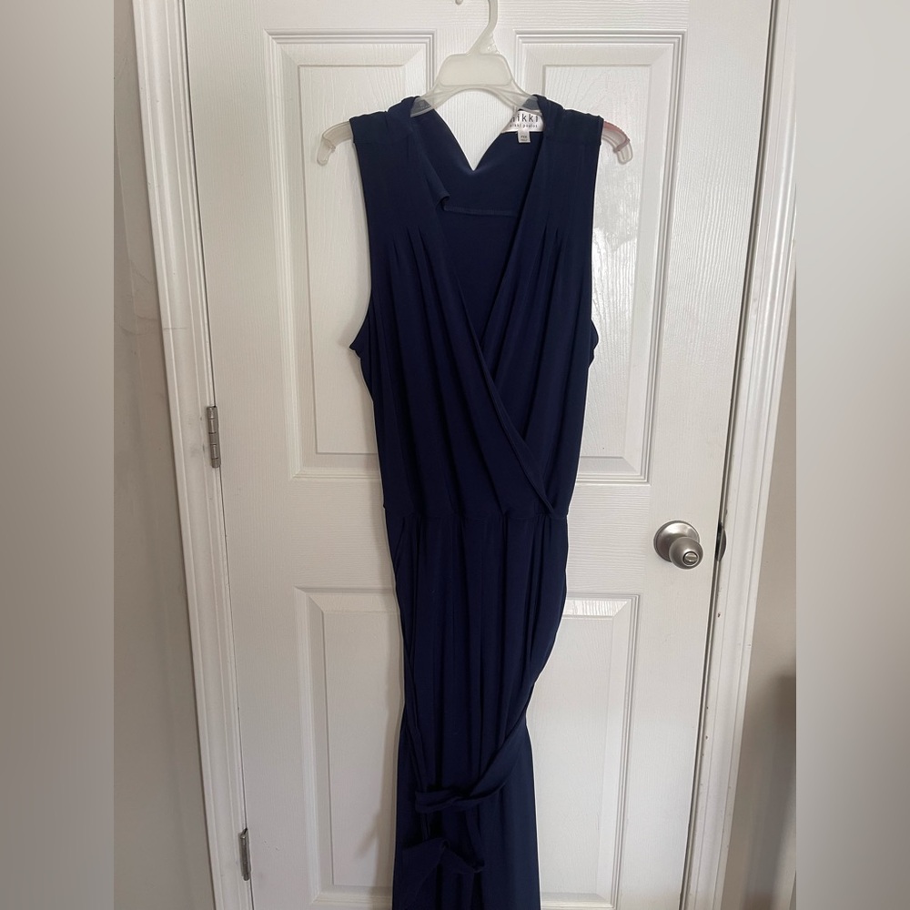 Elegant Navy Sleeveless Jumpsuit